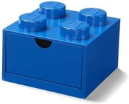 LEGO Desk Drawer 4 Knobs Stackable Storage Box Blue