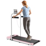 Under Desk Treadmill,2-in-1 Folding Treadmill with Side Handrail,LED Monitor and Remote Control