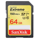 SanDisk Extreme 64GB SDHC UHS-I Class 10 up to 150MB/S Memory Card