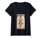 Womens The Hanged Man - XII Tarot V-Neck T-Shirt