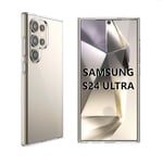 COQTEL® Coque pour Samsung Galaxy S24 Ultra étui 360° Transparente Double Protection intégrale Silicone et TPU Antichoc Housse protège écran