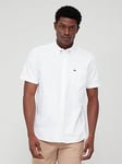 Lacoste Short Sleeve Oxford Shirt - White, White, Size L, Men