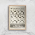 Jurassic World Dino Tracks Pocket Guide Giclee Art Print - A2 - Wooden Frame