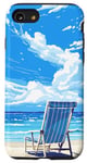 Coque pour iPhone SE (2020) / 7 / 8 Chaise de plage paisible View Retro Pixel Art