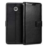 Google Nexus 6 Wallet Case, Premium PU Leather Magnetic Flip Case Cover with Card Holder and Kickstand for Motorola Nexus 6
