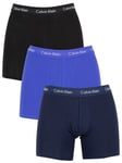 Calvin Klein3 Pack Cotton Stretch Boxer Briefs - Black/Blue Shadow/Cobalt Water