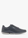 HUGO BOSS Saturn Leather Low Trainers Dark Blue 11 male Upper: leather, Sole: rubber
