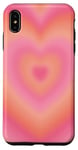 Coque pour iPhone XS Max Aura cœur rose et orange dégradé Y2K