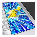 Mouse Mat Pokemon 900x400mm Anime Mouse Pad, keyboard mouse mats, Extended XXL Large Professional Gaming Mouse Mat with 3mm-Thick Rubber Base, for Desktop PC, G