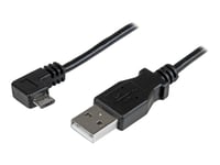 StarTech.com Câble USB vers Micro USB coudé à angle droit de 50 cm - Cordon de charge / synchronisation Micro USB - 0,25 mm² - M/M - Noir - Câble USB - Micro-USB de type B (M) à angle droit pour...