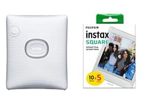 instax SQUARE Link smartphone printers & SQUARE instant Film 50 shot pack, white Border, suitable for all SQUARE cameras and printers