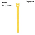 20pcs Cable Organizer Cord Tie Wire Management Yellow 12 X 180mm