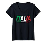 Womens Italy Football V-Neck T-Shirt