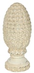 Flair Flower Objet de décoration en Forme de cône de pin décoratif, Blanc Vieilli, décoration d'extérieur, Style Maison de Campagne, Statue de Pommes de pin en céramique, Statue de Jardin, Cadeau,
