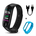 XSHIYQ Smart Bracelet Heart Rate Blood Pressure Health Waterproof Smart Watch Bluetooth Watch Wristband Fitness Tracker 0.96 inches Black Light Blue