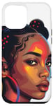 Coque pour iPhone 13 Pro Max Visage femme couleur style Pop Art