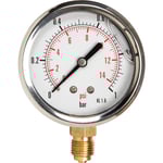 Glycerinmanometer Ø 63 mm RF-hus, nedåtvänd 1/4&quot;rg.0+1 bar/Psi