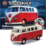 Airfix QUICKBUILD Model Car Kit - VW Camper Van Red Building for... 