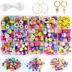 300 st Polymer Clay Pärlor, Frukt Smiley Handgjorda Pärlor 15 Stilar F