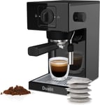 Dualit Espresso Coffee Machine | 1.4L Capacity | Black | Manual Dosing Coffee Ma