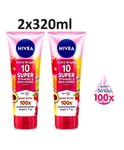 NIVEA Extra Bright 10 Super Vitamin Skin Food Whitening Serum SPF15 2x320ml