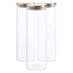 Argon Tableware Glass Storage Jars with Metal Lids - 2 Litre - Pack of 3