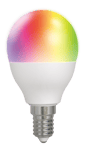 DELTACO SMART HOME LED-lampa, E14, G45, WiFI, 5W, RGB, dimbar, vit
