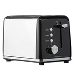 Daewoo Kensington, Toaster 2 Slice, Stainless Steel, Removable Crumb Tray, Defrost, Reheat And Browning Controls, Cancel Function, High Lift Lever, Easy To Clean, Black