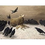 Schenck Anguish Sheep Ewe Crows Carrion Painting Unframed Wall Art Print Poster Home Decor Premium