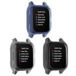 Chofit Cases Compatible with Garmin Venu Sq Music Case, Protective Case Soft TPU Cover Watch Protector Accessories Armor Shell for Venu Sq Music/Venu Sq Smartwatch (Black+Clear+Blue)