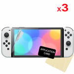 3x for Nintendo Switch OLED Console Clear LCD Screen Protector Guard Covers