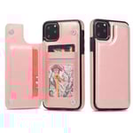 iPhone 11 Pro Max - Praktiskt Nkobee Skal med Kortfack Roséguld