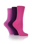 Heat Holders 3 Pair Ladies Iomi Footnurse Gentle Grip Diabetic Socks - Multi, Multi, Women