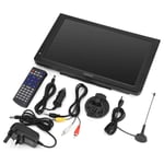 12 Inch Digital TV DVB-T/T2 1080p Portable Television with Rechargeable Lithium Battery for Home Car Kitchen(UK plug)