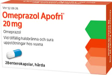 Omeprazol Apofri, enterokapsel, hård 20 mg 28 styck