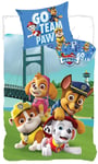 Påslakanset - Paw Patrol - 140x200 cm - Go team paw - 100% bomull - 2-i-1