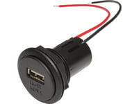 Uttag Infälld Montering, Klämhylsa Procar Power Usb Einbausteckdose Ev Mit Gewindehülse 12 V Till 5 V, 24 V Till 5 V 3 A Kabeln Är Strippad