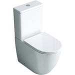 Wc à Poser Céramique Blanc Toilette avec Réservoir de Toilette Abattant Silencieux avec Frein de Chute Stand179T - Blanc - Sogood