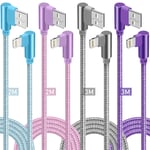 iPhone Charger,4 Pack 2M+3M Lightning Cable [Apple MFi Certified] Right Angle