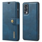 DG.MING OnePlus Nord 2 5G Plånboksfodral med avtagbart skal, Blue