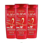 L'Oréal Paris - Shampooings Soin Protection Couleur pour Cheveux Colorés ou Méchés - Protège et Restaure la couleur - Enrichi en Pivoine et Filtre UV - Lot de 3 Shampooings - Elseve Color-Vive