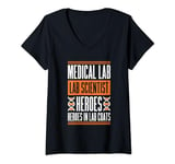 Womens Medical Laboratory Scientist Heroes In Lab, Lab Technician V-Neck T-Shirt