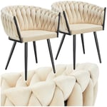TecTake® Lot de 2 Chaises de Salle à Manger Modernes Fauteuil Salon Chaise Ergonomique Rembourrée Confortable Chaise Design Meuble Salon pour Salle à Manger, Salon, Coiffeuse, Chambre, Cuisine