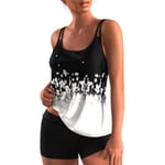 Lady Swimsuit Tankini Set Badkläder Baddräkt Plus Size White L
