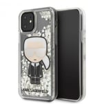 Karl Lagerfeld KLHCN61GLGIRL iPhone 11 hård väska Ikonik Glitter Glöd i mörkret - Genomskinlig