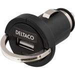 DELTACO Deltaco Strömadapter Från Cigguttag 12~24v Till 1xusb 5v 2,1a, S