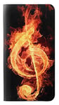 Music Note Burn PU Leather Flip Case Cover For iPhone 11 Pro Max