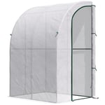 Walk-In Lean to Wall Tunnel Greenhouse with Door