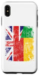 Coque pour iPhone XS Max Demi drapeaux britanniques béninois | Bénin UK vieilli vintage