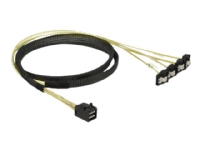 Delock - SATA/SAS-kabel - SAS 6Gbit/s - 4x mini-SAS HD (SFF-8643) (P) till SATA (R) vinklad - 1 m